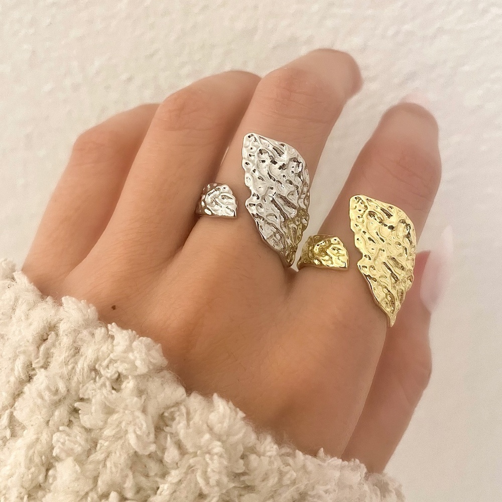 925 Sterling Silver Chunky Wrap Ring Textured Wrap Ring Statement Ring